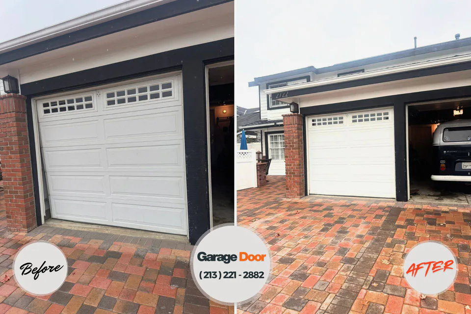 Before and after: garage door repair Big Beaver, PA